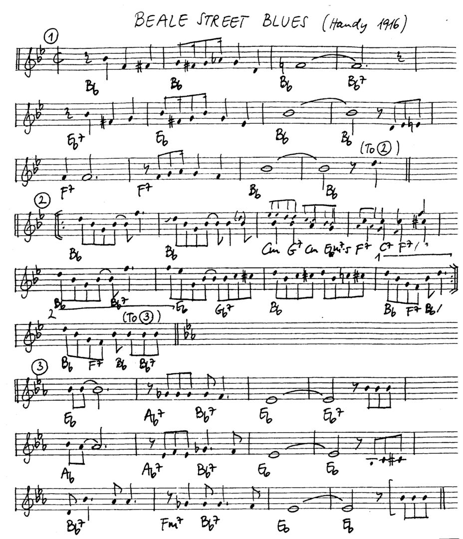 beale street blues leadsheet – book us for your next 20s or gatsby event